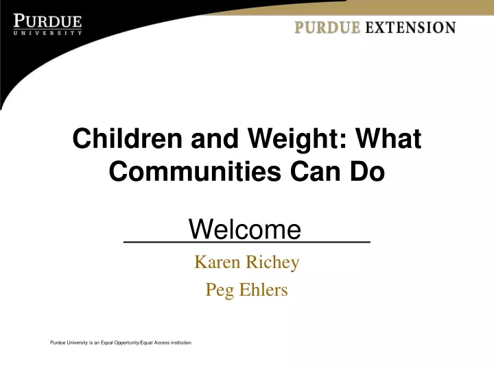 children and weight what communities can do