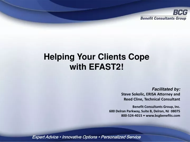 helping your clients cope with efast2