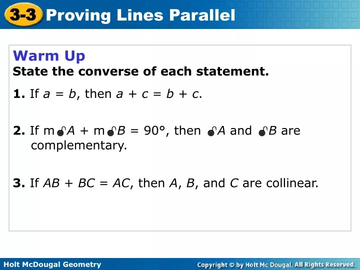 warm up state the converse of each statement