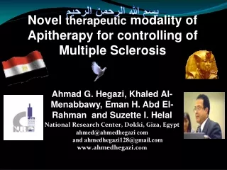 Novel  therapeutic  modality of Apitherapy for controlling of Multiple Sclerosis