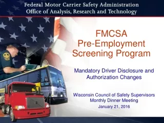 FMCSA Pre-Employment Screening Program