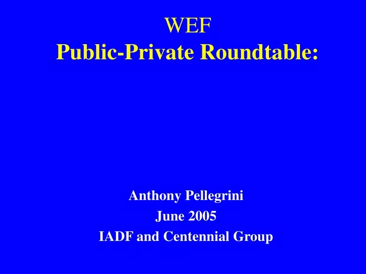 wef public private roundtable