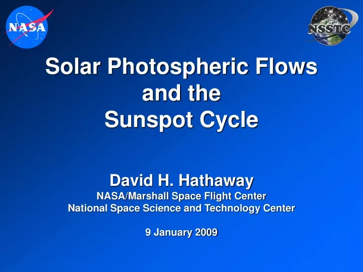 solar photospheric flows and the sunspot cycle