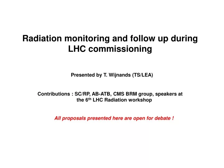 radiation monitoring and follow up during