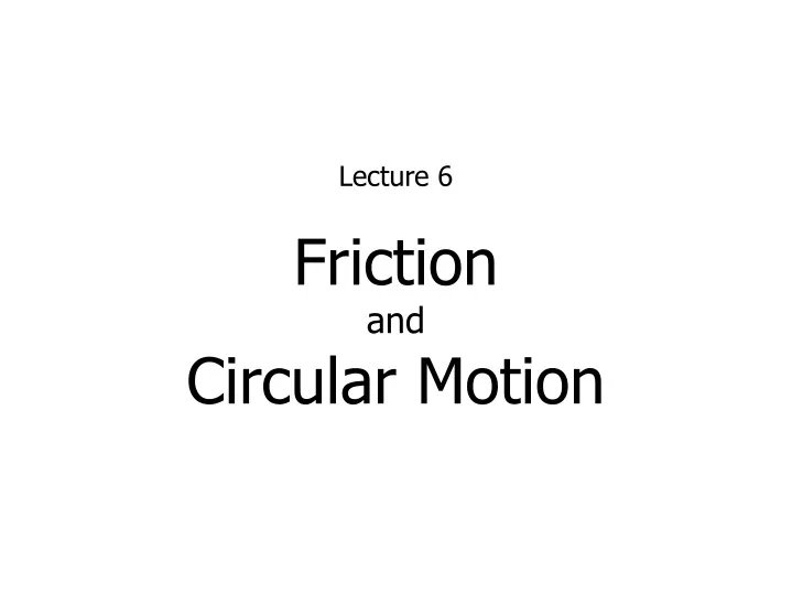 friction and circular motion