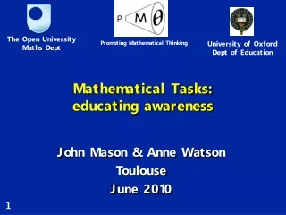 Mathematical Tasks: educating awareness