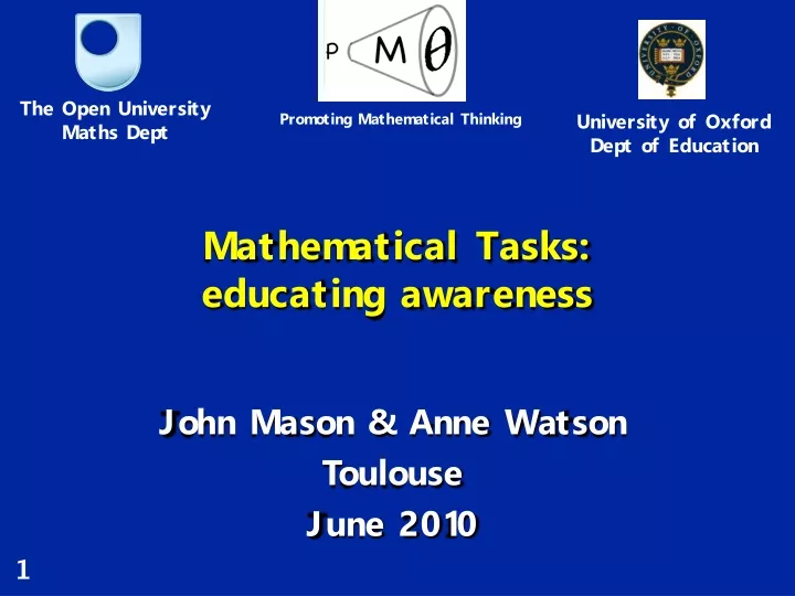 mathematical tasks educating awareness