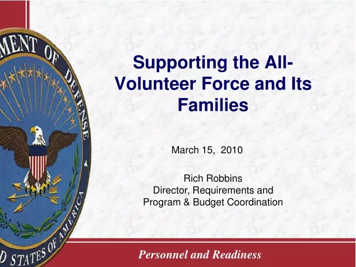 supporting the all volunteer force and its families
