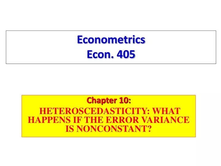 econometrics econ 405