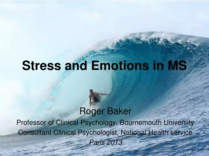 stress and emotions in ms