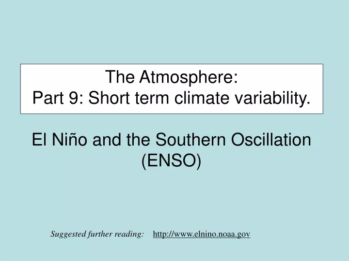the atmosphere part 9 short term climate
