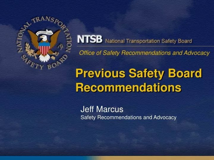 previous safety board recommendations