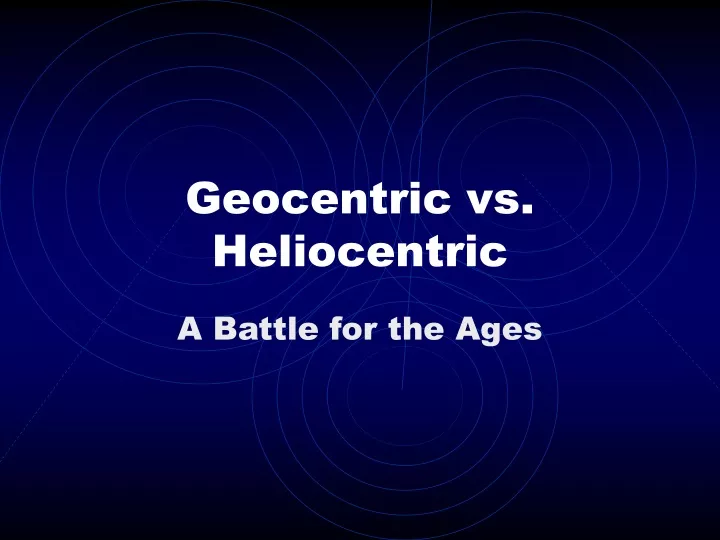 geocentric vs heliocentric