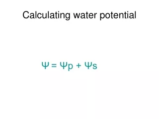 Calculating water potential