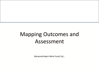 Mapping Outcomes and Assessment