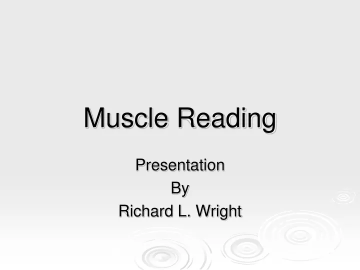 muscle reading