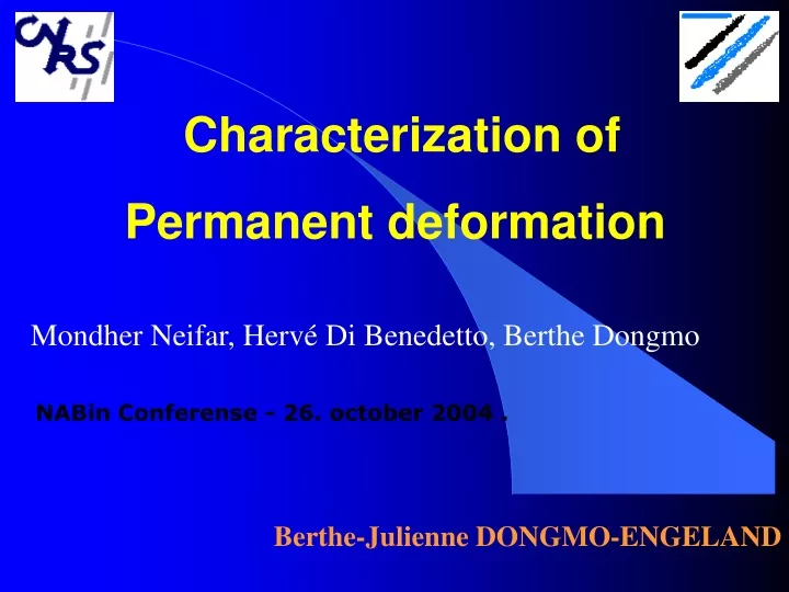 characterization of permanent deformation