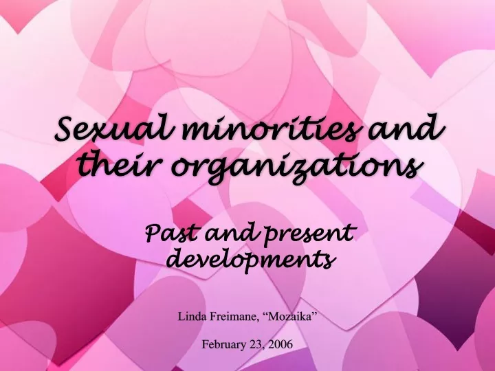 sexual minorities and their organizations