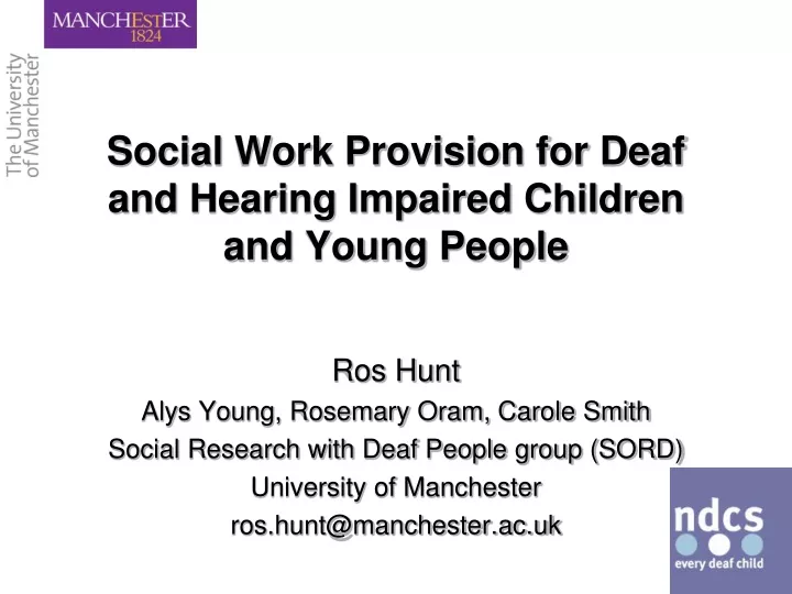 social work provision for deaf and hearing impaired children and young people