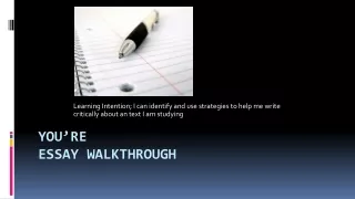 YOU’re Essay walkthrough