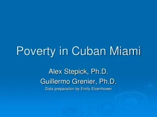 Poverty in Cuban Miami