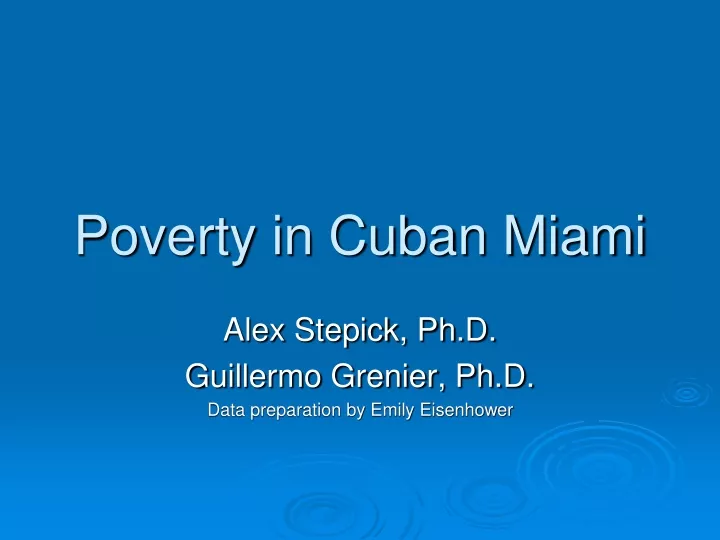poverty in cuban miami
