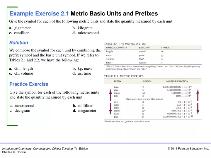 example exercise 2 1 metric basic units