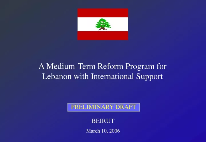 a medium term reform program for lebanon with