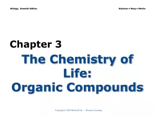 The Chemistry of Life: Organic Compounds