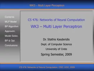 WK3 – Multi Layer Perceptron