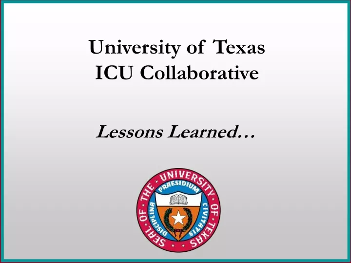 university of texas icu collaborative