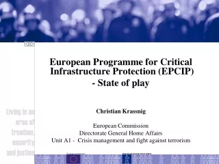 European Programme for Critical Infrastructure Protection (EPCIP) - State of play