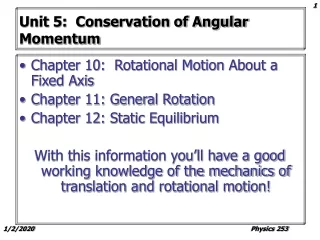 Unit 5:  Conservation of Angular Momentum