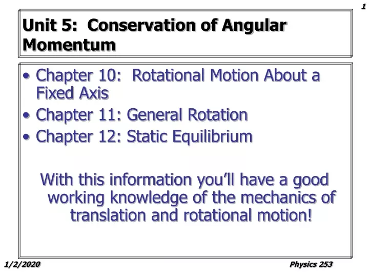 unit 5 conservation of angular momentum