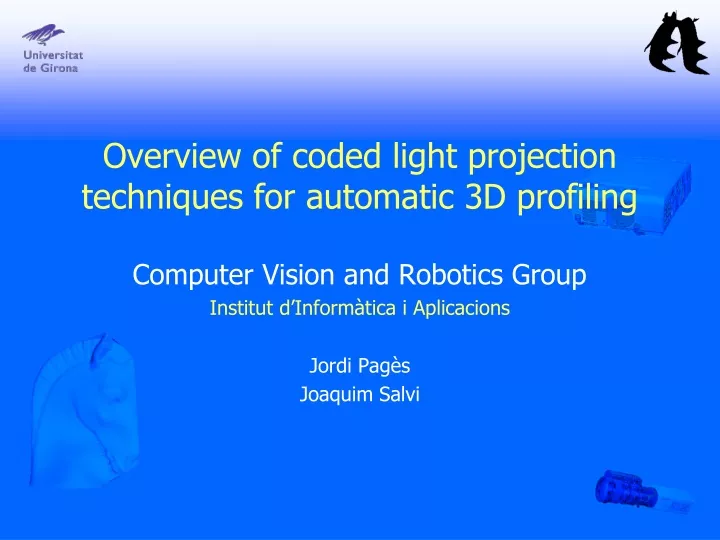 overview of coded light projection techniques for automatic 3d profiling