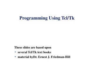 Programming Using Tcl/Tk