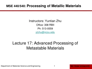 MSE 440/540:  Processing of Metallic Materials