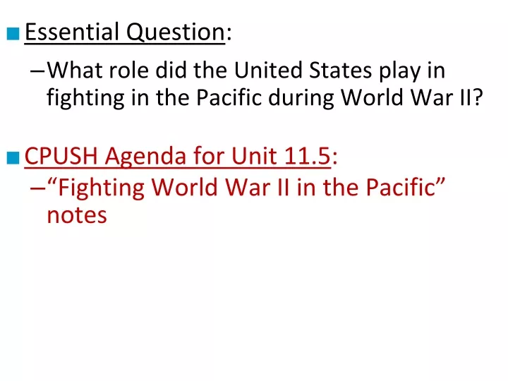 essential question what role did the united