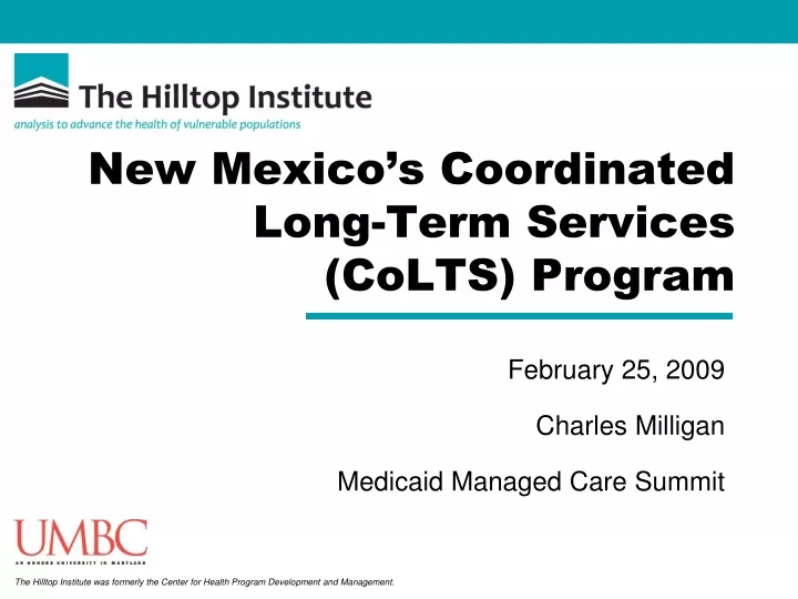 new mexico s coordinated long term services colts program