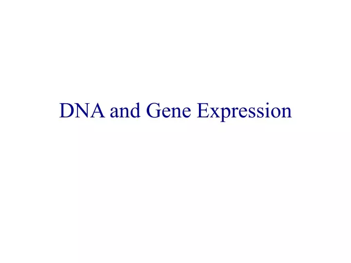dna and gene expression