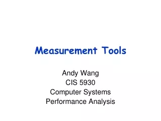 Measurement Tools