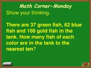 Math Corner-Monday