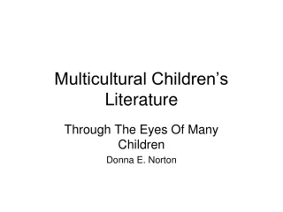 Multicultural Children’s Literature