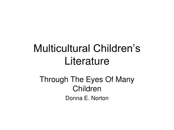 multicultural children s literature