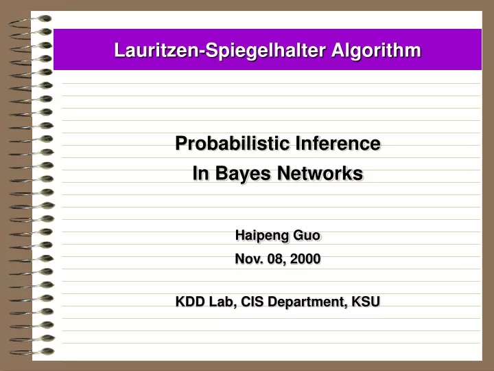 lauritzen spiegelhalter algorithm