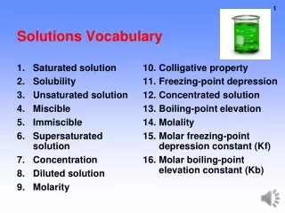 Solutions Vocabulary