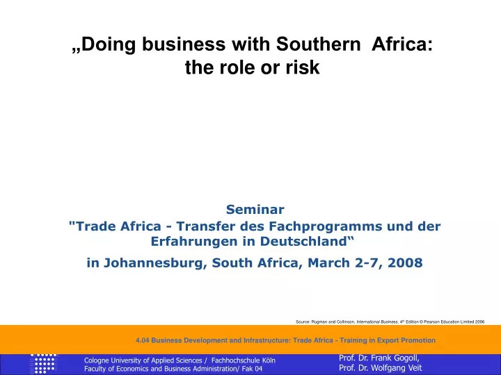 doing business with southern africa the role
