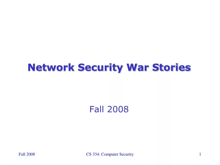 network security war stories
