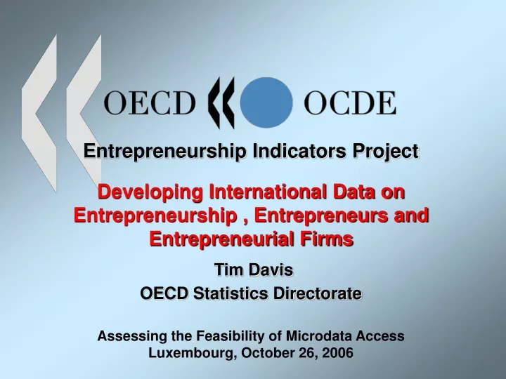 entrepreneurship indicators project developing