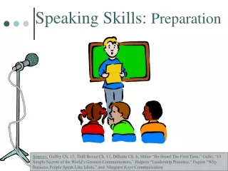 Speaking Skills:  Preparation
